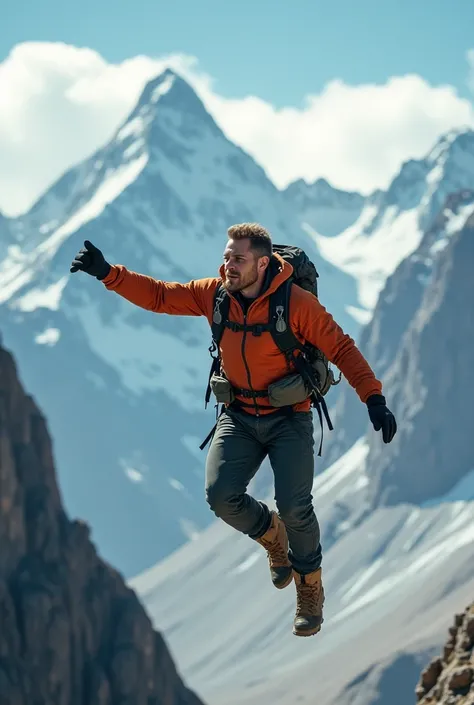 Man flying free in the mountains of Chile, confident despite adversity 