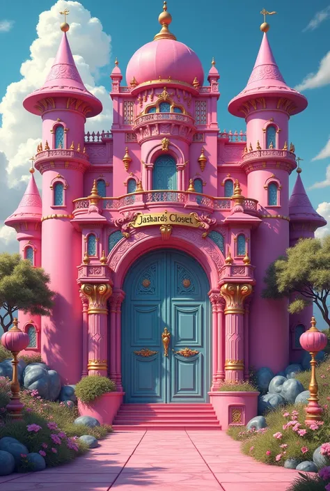 A big pink palace that has *Jashrahs Closet* name on its big door. 