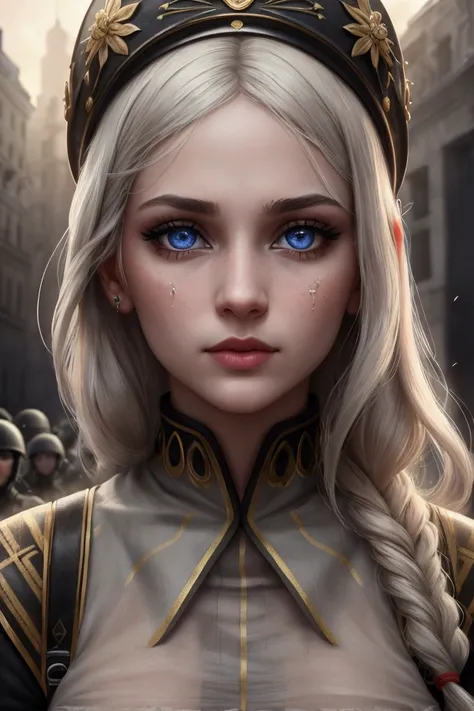 Imagine a powerful unstoppable desire of Ukraine for the war to end and never happen again, for there to always be peace and happiness, protest and hope,beautiful detailed eyes, beautiful detailed lips, extremely detailed eyes and face, long eyelashes, por...