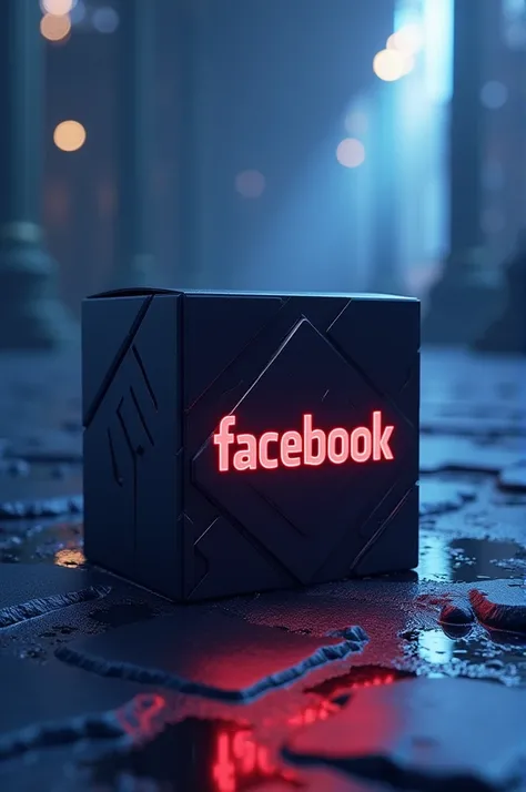 Realistic name,box with Facebook logo and the name ACHYR black panther in red.realistic 3D Facebook background