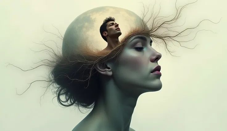 Man inside woman&#39;s head