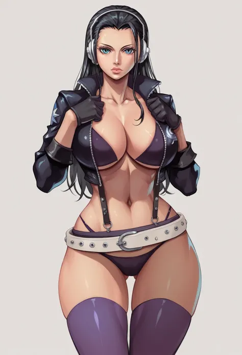 ((masterpiece, best quality)), insaneres, absurdres, solo, looking at viewer,  
ONEPIECE_EggHead_NicoRobin_ownwaifu, 
1girl, nico robin, black hair, long hair, large breasts, blue eyes, collarbone, hair slicked back, eyelashes, straight hair, aqua eyes, he...