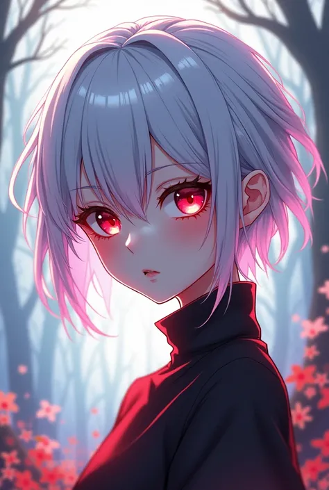 White hair and red eyes anime