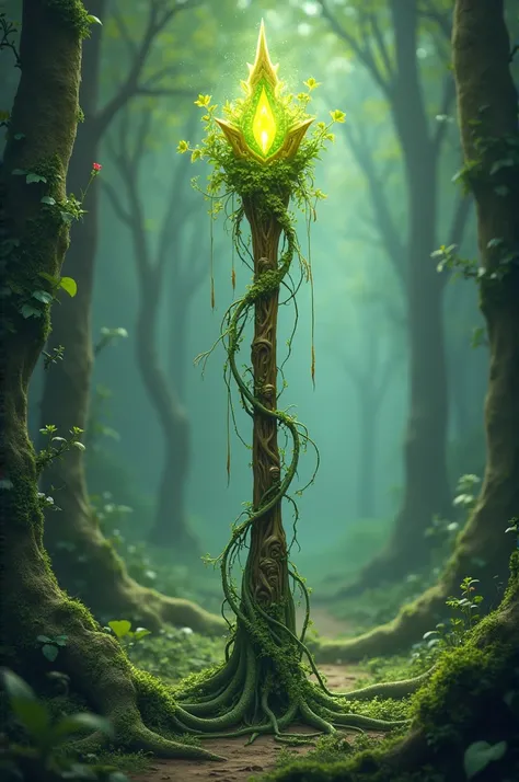 Herb Staff: A staff that can summon plants to attack or defend itself, like roots that trap enemies.