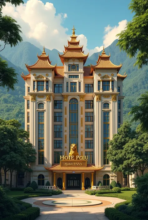 Image of Hotel with the word Hotel da Paju with Lion 







