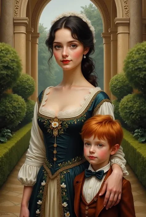 Elois Bridgerton with a redheaded boy 