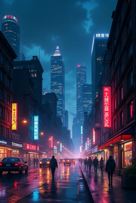 a city at night