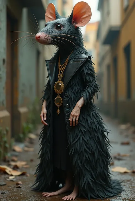 Poor Brazilian queen rat, plasticized but elegant 
