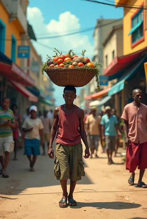 Haitien Baky popile walking on the street