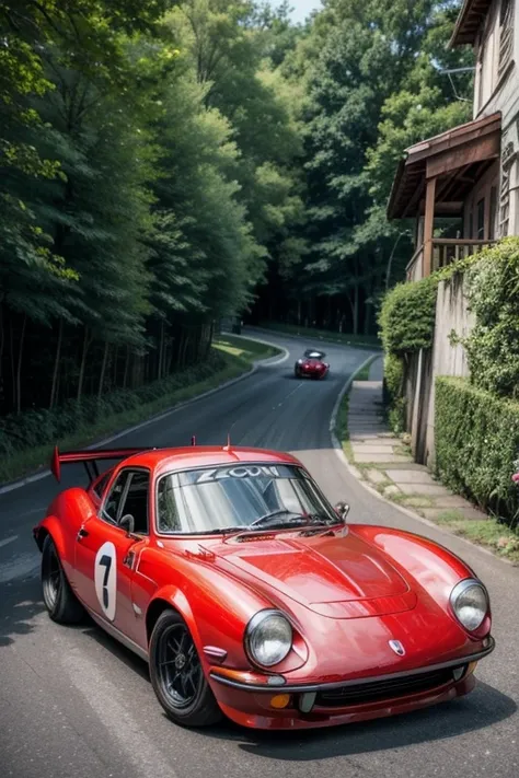 Once upon a time, in a city full of winding roads and lush green mountains, a little racing car called Zoom. Zoom was bright red and had the number 7 painted on the sides. It was the smallest car in the garage, but he had a heart full of dreams.