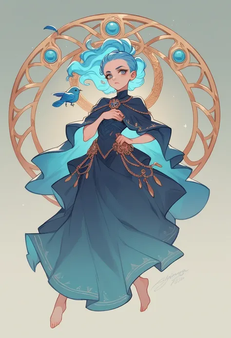 Zephyr Stormwhisper, Wind Witch Age: 19 Appearance: Slender and ethereal, flowing pale blue hair, gray eyes like storm clouds Attire: Light and vaporous dress in shades of blue and gray, decorated with feathers and air symbols Main color: Sky blue, comics ...