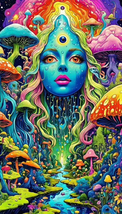 psychedelic abstract art, many pussy,  pussy psychedelic, puzzling, melt, bright colors, tumblr, psychedelic art, psychedelic il...