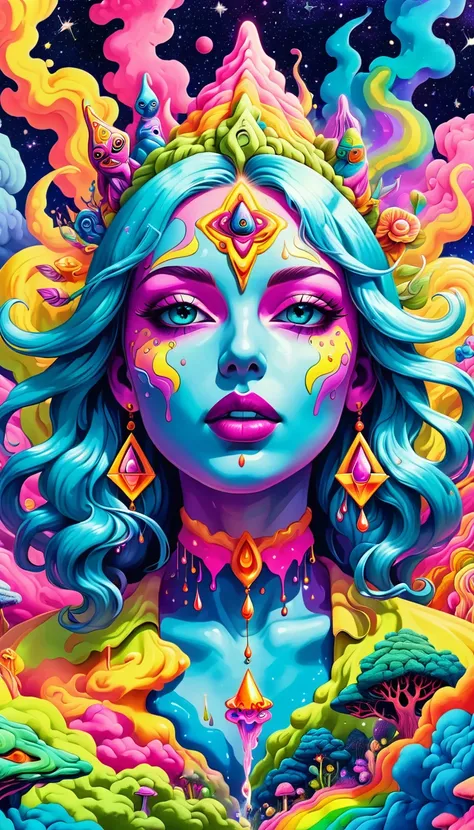 psychedelic abstract art, many pussy,  pussy psychedelic, puzzling, melt, bright colors, tumblr, psychedelic art, psychedelic il...