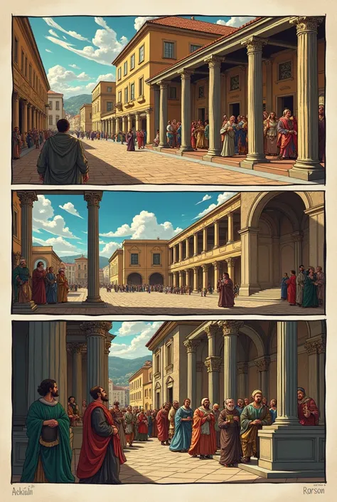 4-picture comic from the modern age, Renaissance and Reformation 