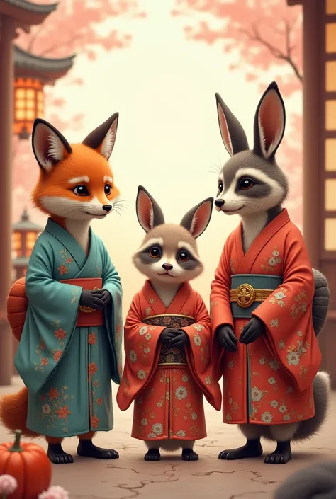 Animals in kimono 