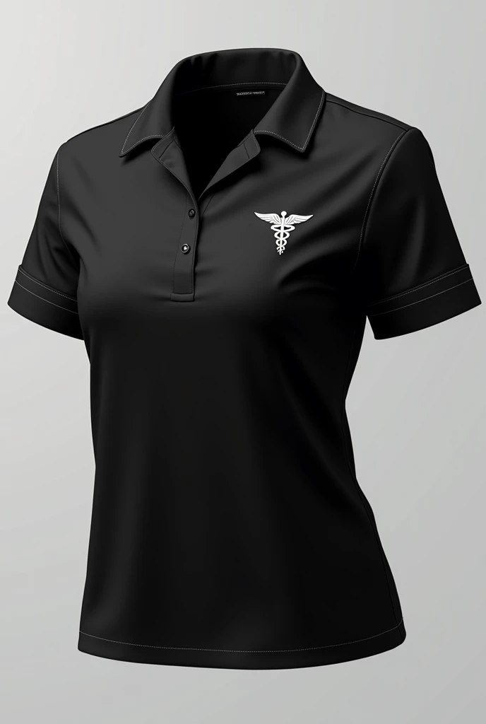 Design a shirt with nursing logo, black with stylish designs that refer to the nursing course. Simple and discreet yet stylish 
