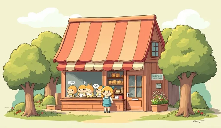 (masterpiece:1.2, Highest quality,Ultra-high resolution,Super detailed),8k,(wallpaper),(Best illustrations:2.0),(chibi bread shop : 2.0),(bread shop,Very simple design),(isometric illustration) lofi, cozy, Studio ghibli style ,pastel tones, landscape, Draw...