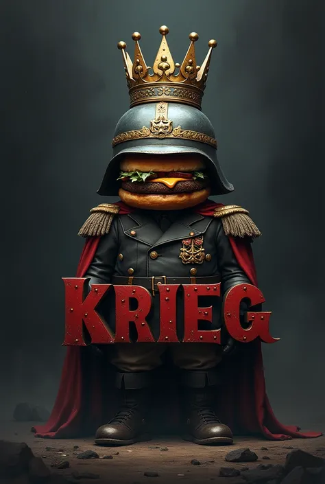 Um logo do burgerking, but written Krieg instead of king