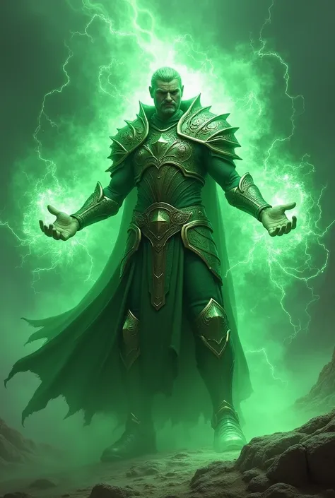 A warrior who uses magic with a green aura