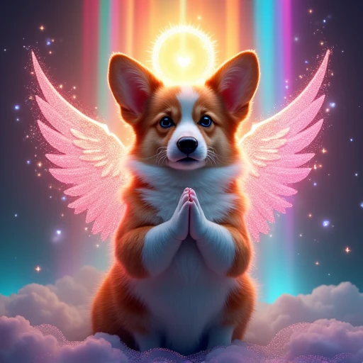 Cute angel corgi dog glitter effect, Decorative art, 

Pray, request, gratitude, put your hands together

cyberpunk  Rainbowbeam