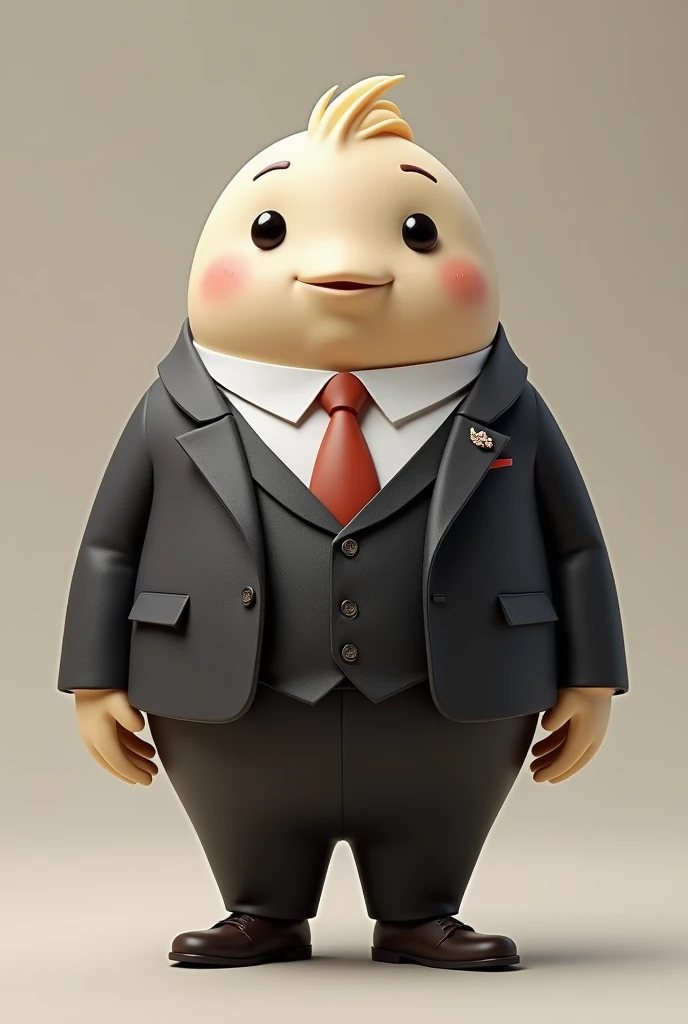 Generates the character Pou (The one from the free video game on the PlayStore) with an elegant suit, that looks fine and formal
