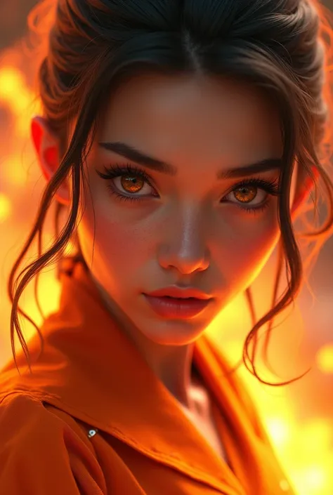 a young firebender woman,extremely detailed face,beautiful detailed eyes,beautiful detailed lips,extremely detailed eyes and face,longeyelashes,short firenation outfit,combat pose,photorealistic,realistic lighting,highly detailed,8k,realistic fire effects,...