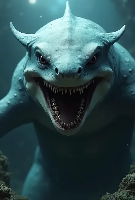 Shark Face: The head of the creature should resemble a sharks face