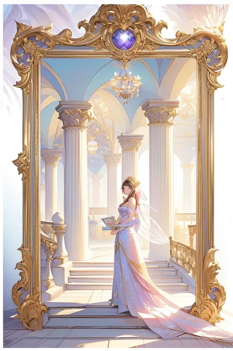 There is a photo，The photo is a picture frame，, Concept Art, palace background, Card rack, background(hard), background art, Sharp RPG portraits, Game Coverage, Gorgeous picture frame, ballroom background, vertical movie frame, mobile game background, fair...