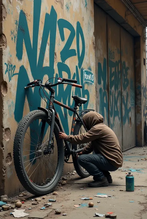 Pixacao with a 29-inch bike theme.create another homeless 