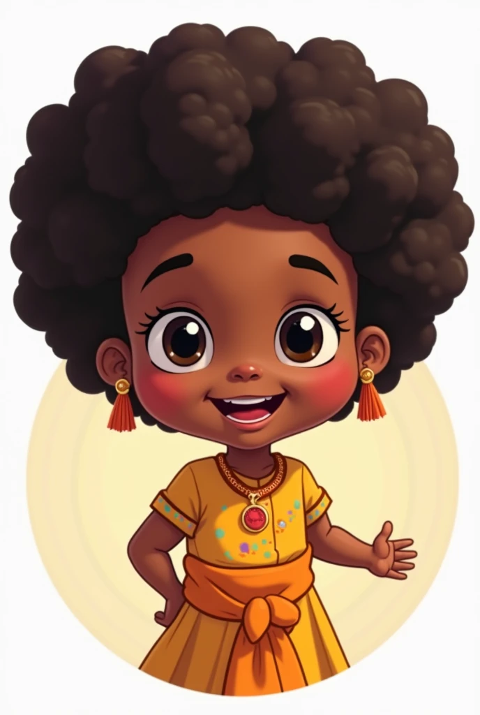 create an animated icon of a child with Afro-Colombian features by studying 