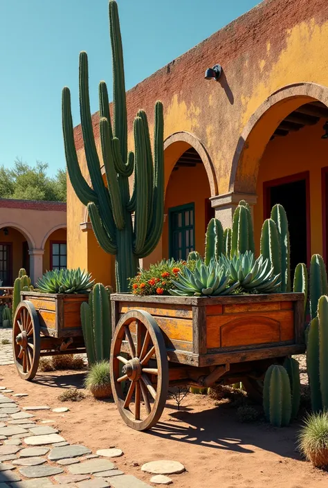 Background with carts, nopales for Photography 