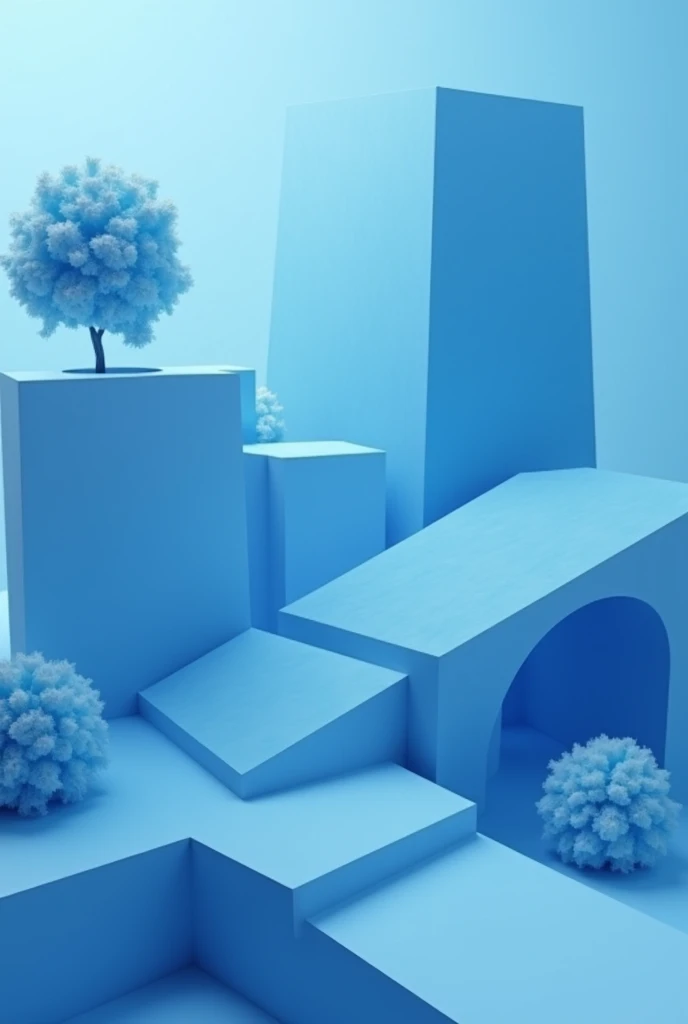 Generate wallpaper with blue monochromatic geometric shapes in 4k high definition