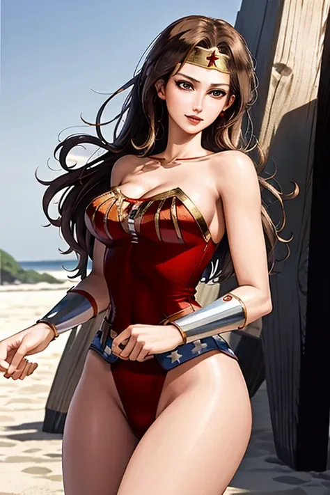 masterpiece, best quality, beautiful art, high resolution, well formed hands, body and fingers, 1 woman, solo,  wonder woman lyn...