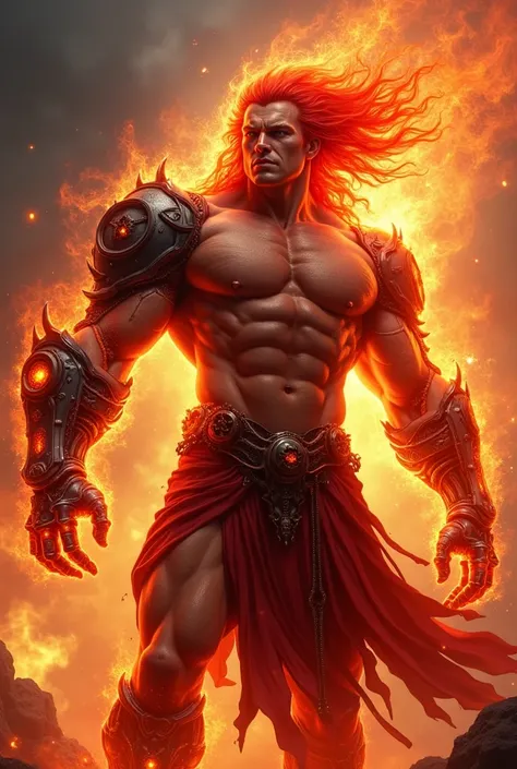 Erec is the god of chaos and resurrection, Erec is the shortest of the group and takes on an imposing, muscular form surrounded by red flames..His red hair turns into living flames that wave and shake with every movement. He also has a robotic arm made of ...