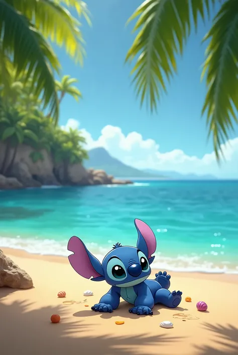 Stitch on the beach 