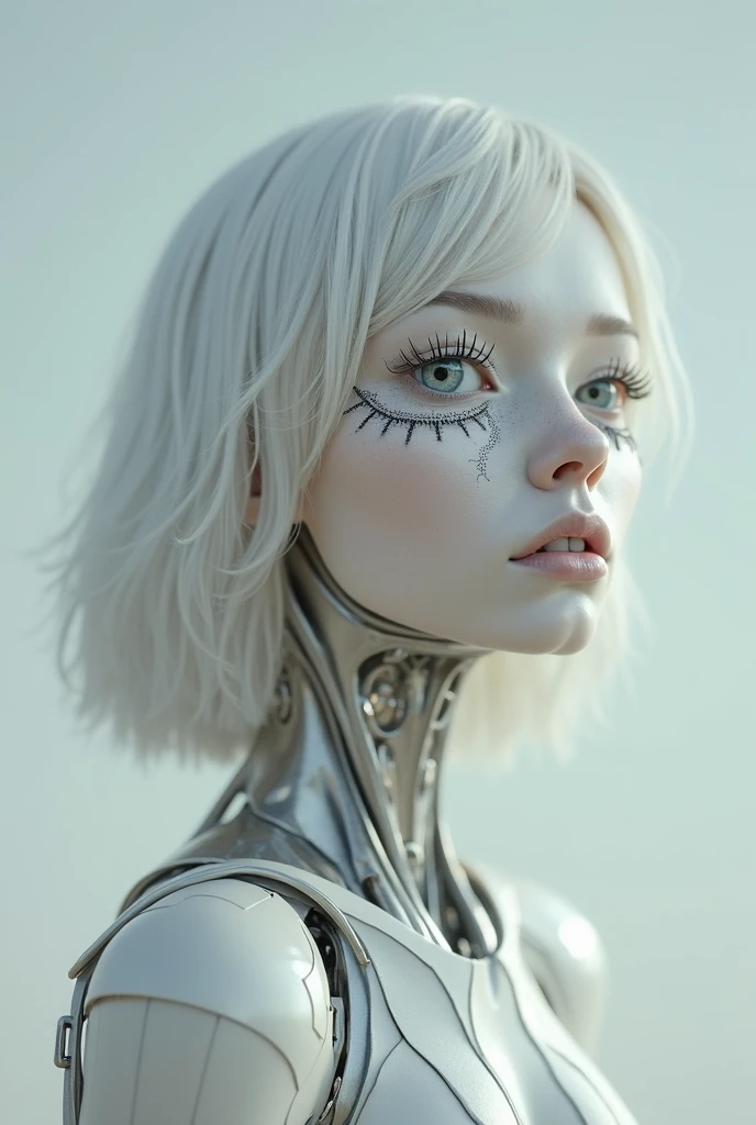 a girl with a metal structure body, gigantic breasts, big anime eye ball, a hyperrealistic painting inspired by Peter Gric, zbrush central contest winner, hyperrealism, highly detailed surrealist art, hyperrealistic illustration, hyperrealistic surrealism,...