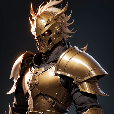 envision a 8k, highres, cinematic Full Body Concept Art Design Sheet of a Faceless Knight with a large body with Grand Brown metal and leather armor with against a dark gray background in the style of dark fantasy