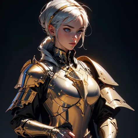 envision a 8k, highres, cinematic beautiful close up portrait of a faceless female knight with a slender body with light armor, ...