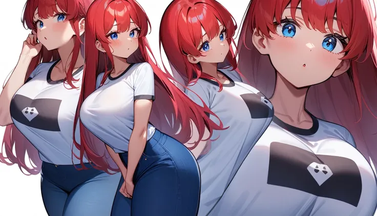 (ranma chan) (ranma saotome)(1solo)(1girl)((Solo)) ((Masterpiece)) ((High Quality)) (slim thick)((Perfect Face)) ((Huge Breasts)) ((Wide Hips)) ((Narrow Waist)) ((Beautiful)) ((Redhead)) ((Long Hair)) ((Light Skin)) ((Cute Nose)) ((BLue Eyes)) ((Young)) ((...