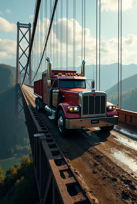 Truck long in america bridge