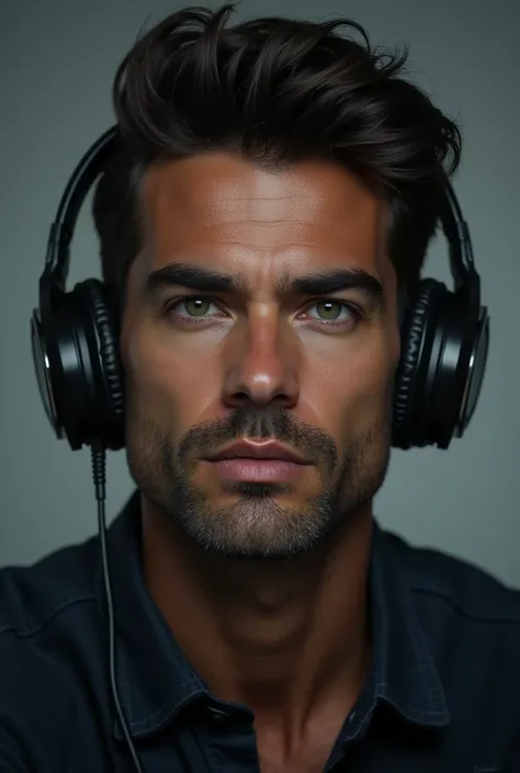 A handsome man with headphone 