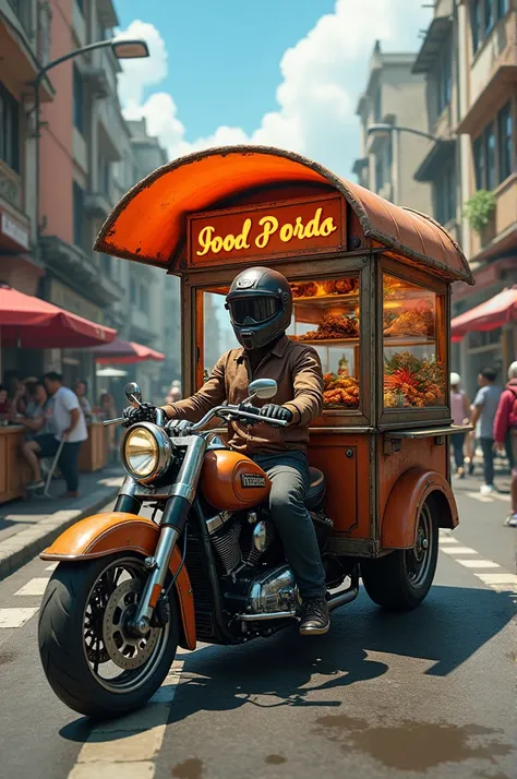 Motorcycle Food cart realistic