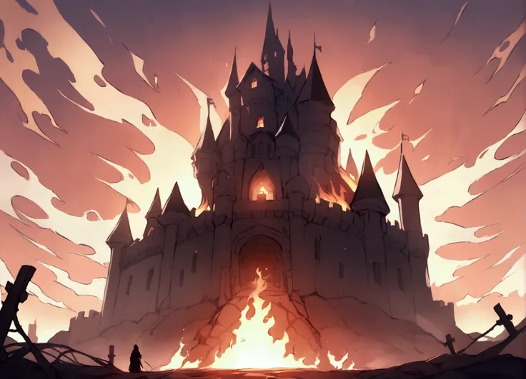 Burning castle