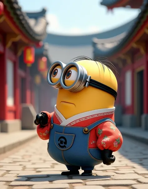 Minion Kevin Kevin visits a traditional village and tries on a hanbok.