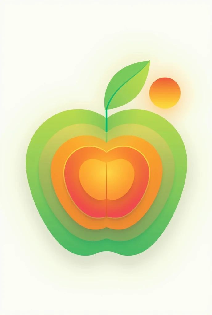 The logo will have the following characteristics:
It will be centered Layer number 1: Orange that is pretty and well animated.
Layer number 2: a series of light green leaves that resemble a union between them that do not completely cover the apple. 
Layer ...