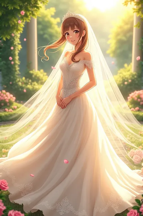 Hinata wearing a bride dress 