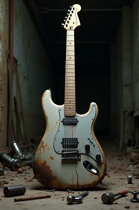 broken metal guitar