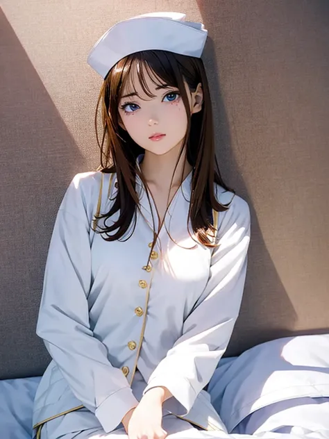 High resolution, 8k, Highest quality, detailed, Semi-realistic anime, Anime 3D Style, Smooth anime CG, One Girl, A 20-year-old Japanese woman, slim, Modeled, Shiny brown hair, detailedな顔, Beautiful and detailed, Glowing Skin, Hard Focus、Film Grain, Soft li...