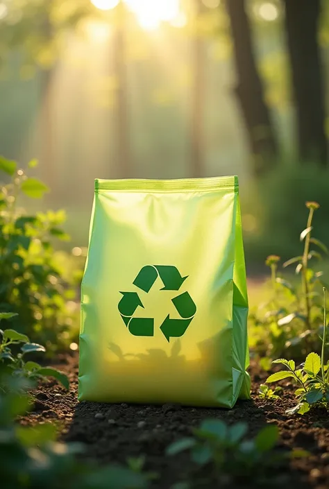 Biodegradable logo plastic bag with natural light in with colour