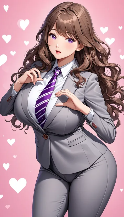 ((masterpiece)), ((high quality)),((ultra-detailed)), ((extremely detailed)),(character portrait), 4K,8K,wearing grey pants suit, white collared shirt, grey pants, 2, a beautiful woman, very tall woman with great style, perfect big breasts, perfect big ass...